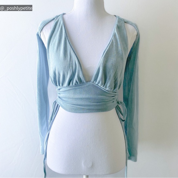 Tops - Hazel & Olive s cutout side drawstring slinky long sleeve top